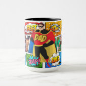 Mug Bande dessinée de fête des pères de super héros (Centre)