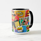 Mug Bande dessinée de fête des pères de super héros (Devant droit)