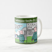 Mug Bande-dessinée de l'entraîneur et du joueur de foo (Devant droit)