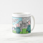 Mug Bande-dessinée de l'entraîneur et du joueur de foo (Devant droit)