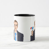 Mug Bande dessinée de macron avec le drapeau français (Centre)