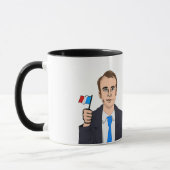 Mug Bande dessinée de macron avec le drapeau français (Gauche)