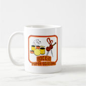 Mug Bande dessinée de Rockin Paper Scissors Funny Musi (Gauche)