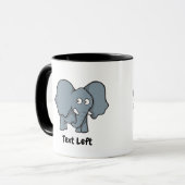 Mug Bande dessinée d'éléphant gris (Devant gauche)
