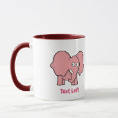 Mug Bande dessinée d'éléphant rose (Gauche)