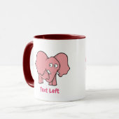 Mug Bande dessinée d'éléphant rose (Devant gauche)