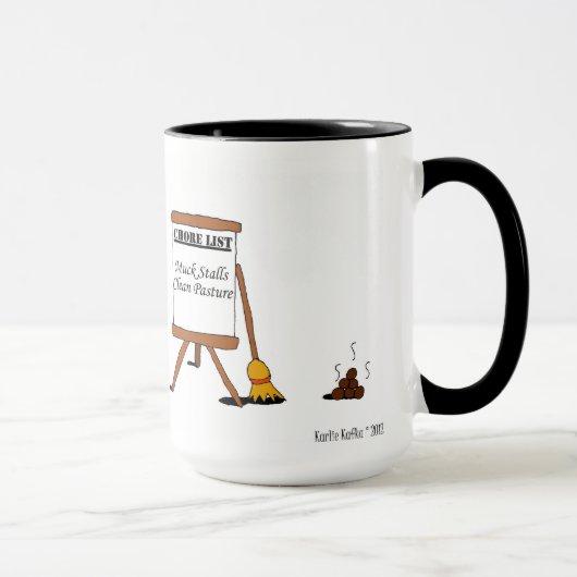 Mug Bande dessinée drôle de cheval de corvées de (Droite)