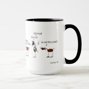 Mug Bande dessinée drôle de cheval et d'âne