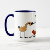 Mug Bande dessinée drôle de cheval et de lama (Gauche)