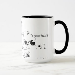 Mug Bande dessinée drôle de cheval et de moutons