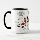 Mug Bande dessinée drôle de cheval et de moutons (Gauche)