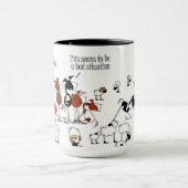 Mug Bande dessinée drôle de cheval et de moutons (Centre)