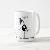 Mug Bande dessinée drôle de cheval et de poulet (Devant droit)