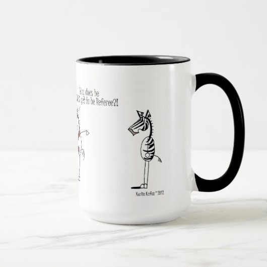 Mug Bande dessinée drôle du football de cheval et de (Droite)