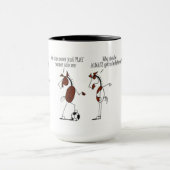 Mug Bande dessinée drôle du football de cheval et de (Centre)