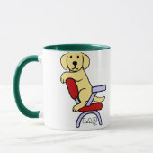 Mug Bande dessinée jaune de l'étudiant 3 de Labrador (Gauche)