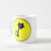 Mug Bande dessinée mignonne de chat noir dans la (Devant gauche)