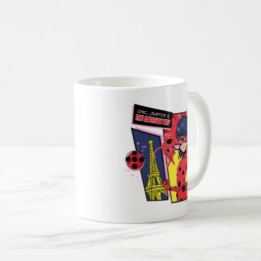 Mug Bande dessinée Miraculaire Ladybug Parisienne (Devant droit)
