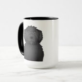 Mug Bande dessinée noire de Labradoodle (Devant gauche)
