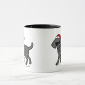 Mug Bande dessinée noire fraîche de Noël de Labrador (Centre)