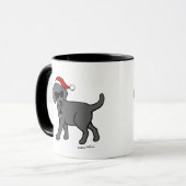 Mug Bande dessinée noire fraîche de Noël de Labrador (Devant gauche)