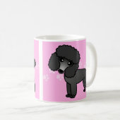Mug Bande dessinée noire mignonne de caniche - (Devant droit)