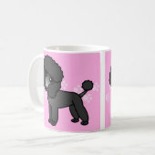 Mug Bande dessinée noire mignonne de caniche - (Devant gauche)