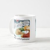 Mug Bande dessinée philosophique sur les glucides comp (Devant gauche)