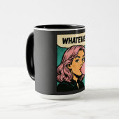 Mug Bande dessinée rétro « Quoi qu'il en soit » (Devant gauche)