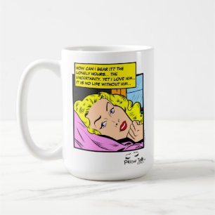 Mug Bande dessinée romantique rétro de cœurs solitaire