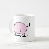Mug Bande dessinée rose de porc de BBQ (Devant gauche)