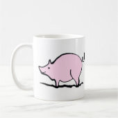 Mug Bande dessinée rose de porc de BBQ (Gauche)
