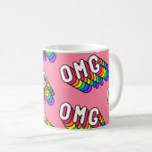 Mug Bande dessinée rose d'OMG (Devant droit)