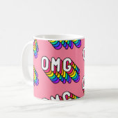 Mug Bande dessinée rose d'OMG (Devant gauche)
