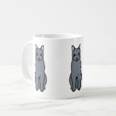 Mug Bande dessinée russe de chat bleu (Devant gauche)