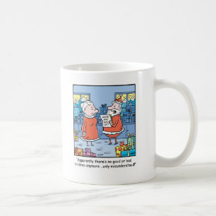 Mug Bande dessinée Santa de Noël bonnes et mauvaise