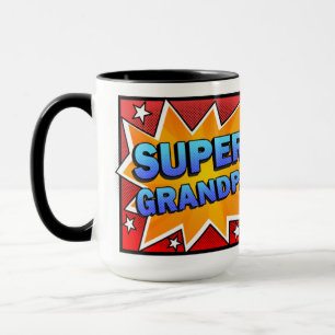 Mug Bande dessinée Super Grand-Père Photo De Grandki