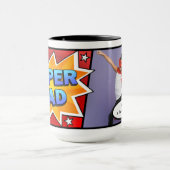 Mug Bande dessinée Super Papa Photo Enfants (Centre)