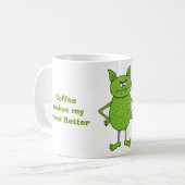 Mug Bande dessinée verte mignonne de lutin (Devant gauche)