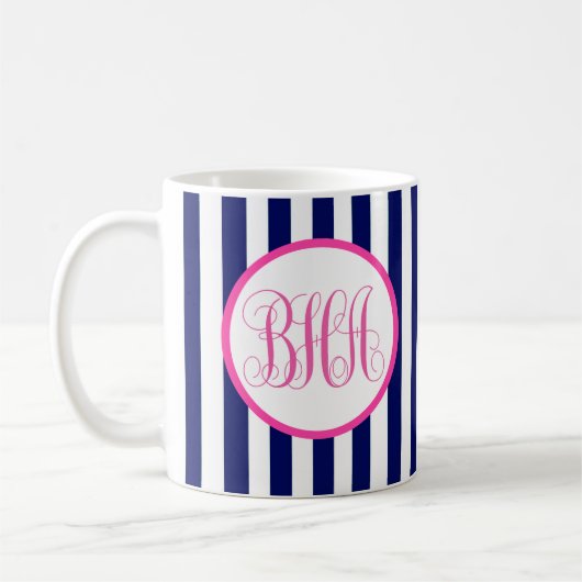 Mug Bande marine Monogram (Gauche)