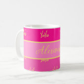 Mug Bande rose XOXO perssonalisée (Devant gauche)