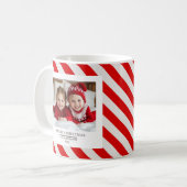 Mug "Bande rouge avec photo Joyeux Noël et nom (Devant gauche)