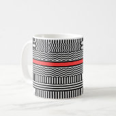 Mug Bande Rouge Noir Et Blanc (Devant gauche)
