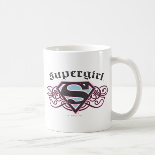 Mug Bandes à épingles supergirl noir et rose (Droite)