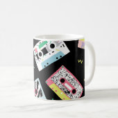 Mug Bandes audio rétro, style motif des années 80. (Devant droit)