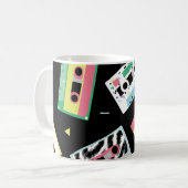 Mug Bandes audio rétro, style motif des années 80. (Devant gauche)