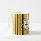 Mug Bandes blanches blanches personnalisées (Devant gauche)