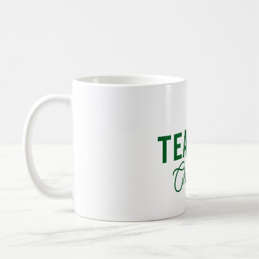 Mug Bandes blanches vert citron professeur nom d'ensei (Gauche)