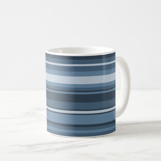 Mug Bandes bleu gris (Devant droit)