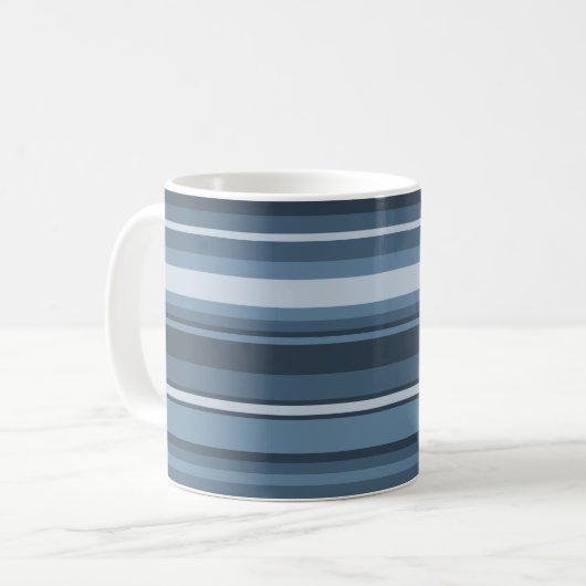 Mug Bandes bleu gris (Devant gauche)